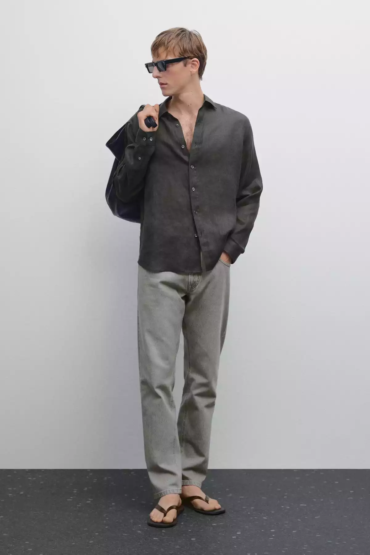 پیراهن متناسب 100کتان برند Massimo Dutti کد 1757749148