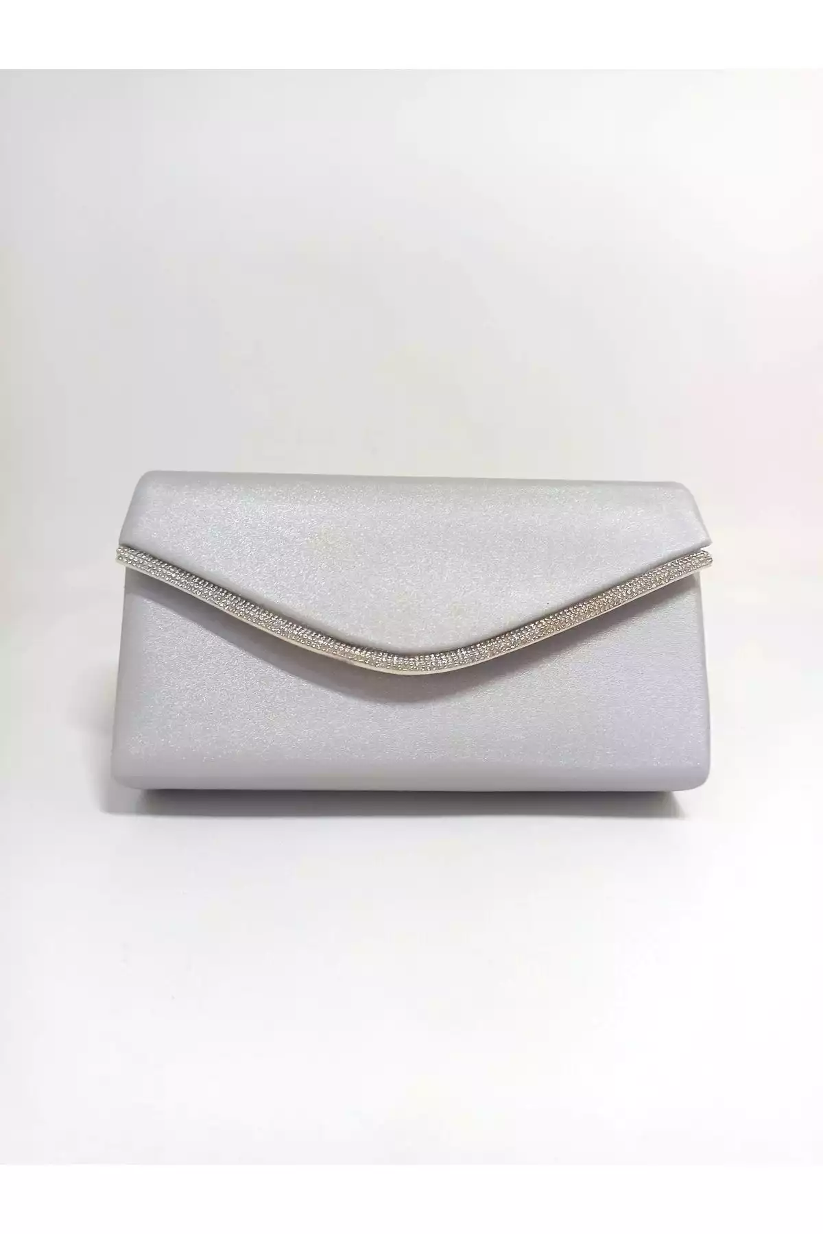 کیف مجلسی نگین دار ساتن نقره زنانه برند dizaynbag کد 1758404464