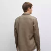 پیراهن اسلیم فیت 100کتان برند Massimo Dutti کد 1757754849