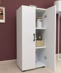 کمد کابینت حمام آشپزخانه 2درب‎دار 3طبقه دار سفید جانکیل چند کاربردی برند Bofigo کد 1758357667