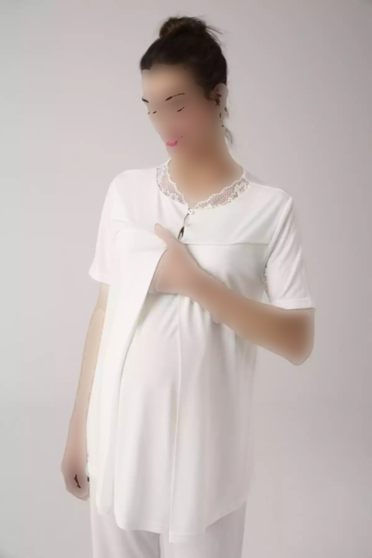 لباس راحتی طرح توری شیری بارداری زنانه برند Genel Markalar کد 1757763672