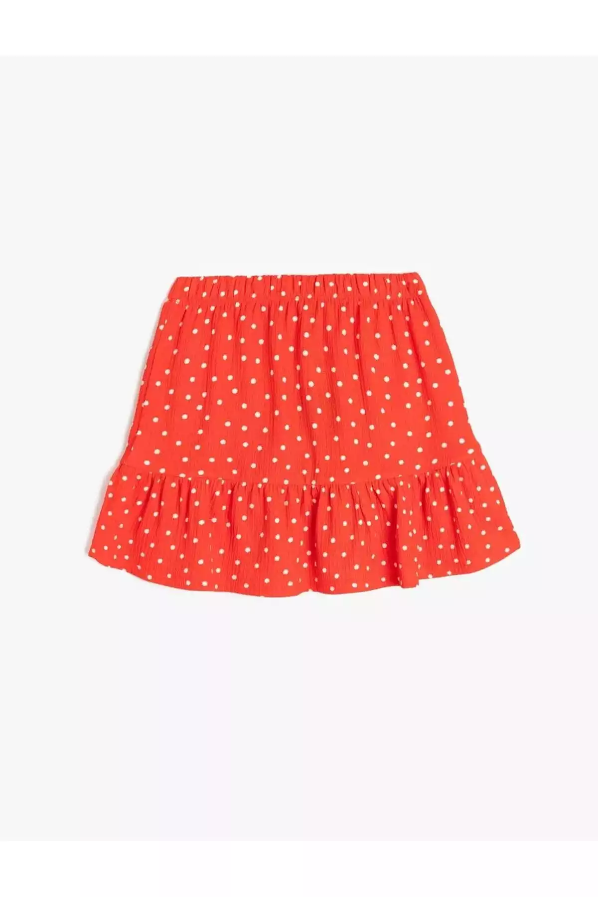 دامن کوچک کمر کشی خالدار طرحدار قرمز دخترانه برند Koton کد 1757283729