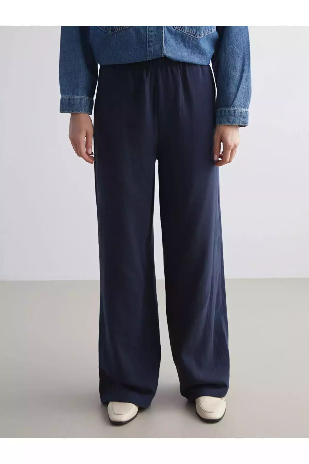 کمر کشی muslin بافتنی شلوار زنانه برند LC Waikiki کد 1758314472