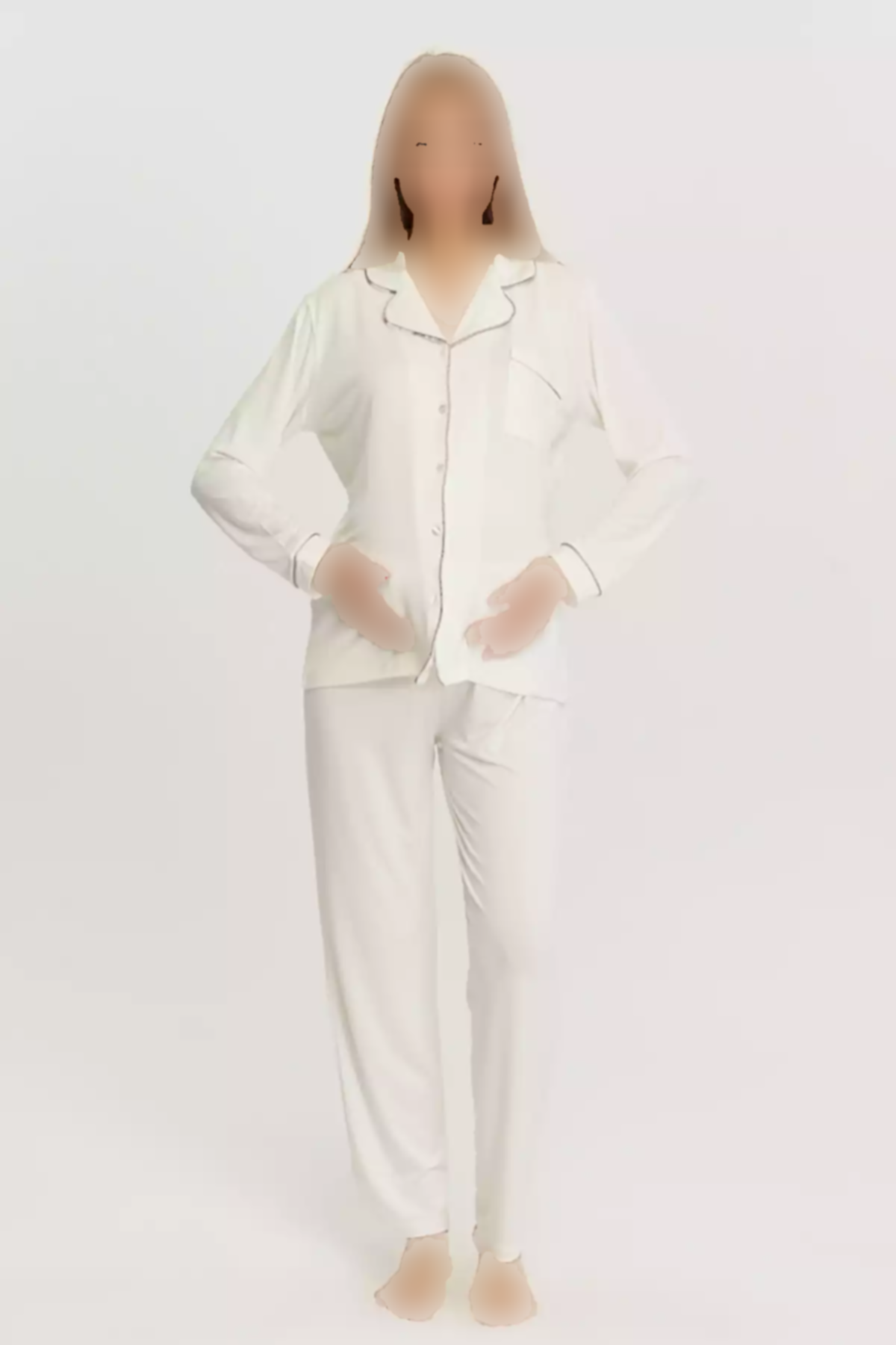 لباس راحتی دکمهدار آستین بلند از جلو بارداری لیکاپ برند LİKAPA کد 1757673672