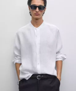 پیراهن متناسب یقه دیپلمات 100کتان برند Massimo Dutti کد 1757758929