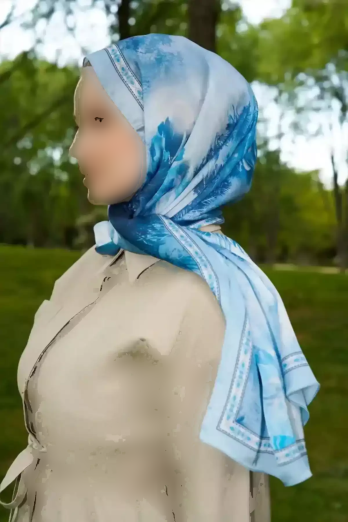 شال کریستال طرح آبی برند Madame Polo کد 1757934726