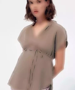 بلوز muslin کمربند دار برند H&M کد 1757223189