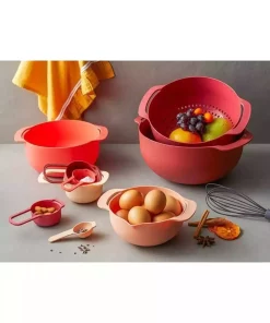 ظرف مخلوط کن پلاستیکی 9تکه قرمز میکس 31cm برند English Home کد 1758490327
