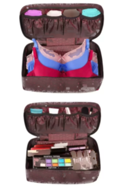 کیف لوازم آرایش تنظیم کننده لباس سوتین قلم مو نگه داری زرشکی زنانه برند 3 کد 1758141670