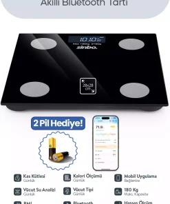 سنج بدن دیجیتالی آب فهرست مطالب جرم روغنی برند Sinbo کد 1757776509