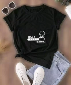 تیشرت بارداری گشاد چاپی مشکی برند ARKA CREATIVE کد 1758285666