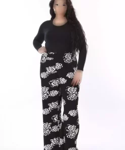 جیب دار کمر کشی سایز بزرگ شلوار مشکی زنانه برند Şans کد 1758321666