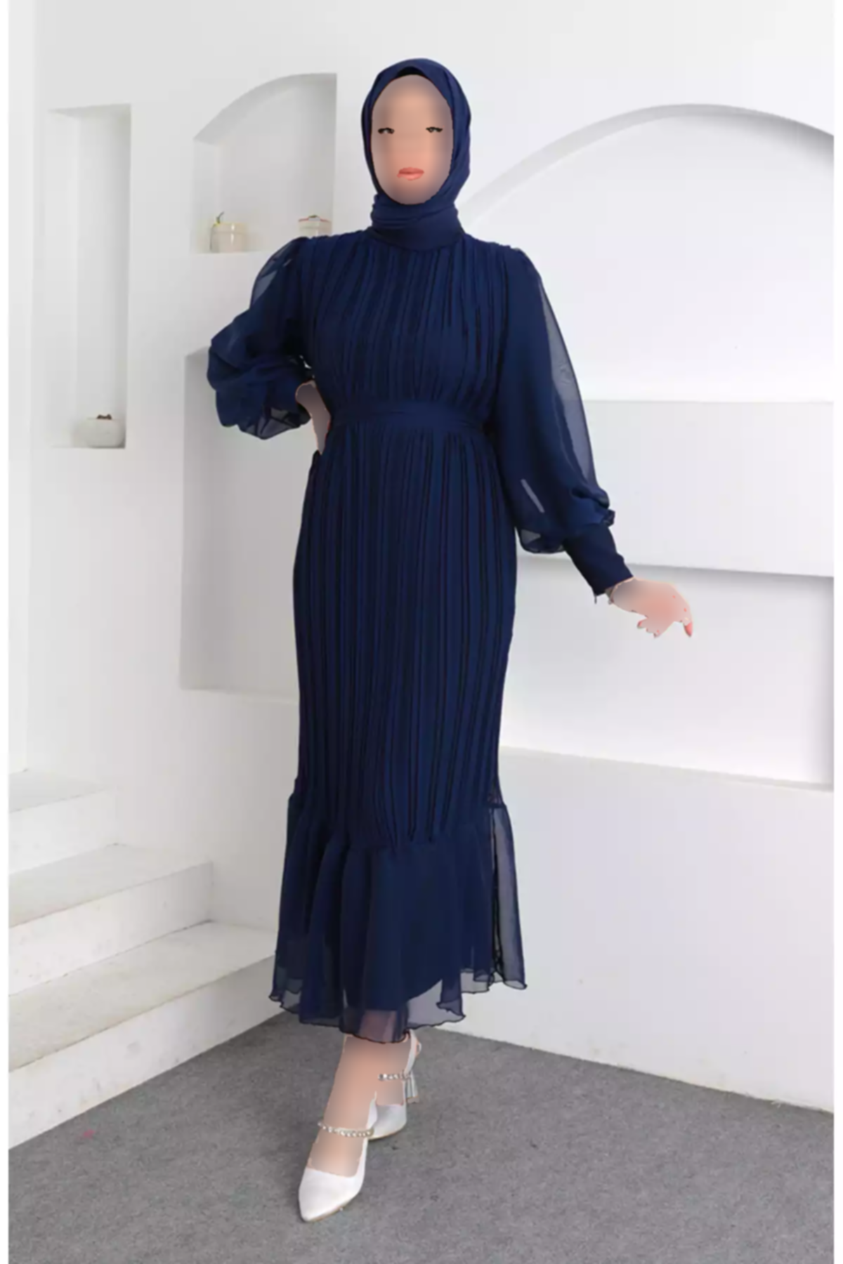 مجلسی پلیسه دار سرمه ای برند sefamerve کد 1758126725