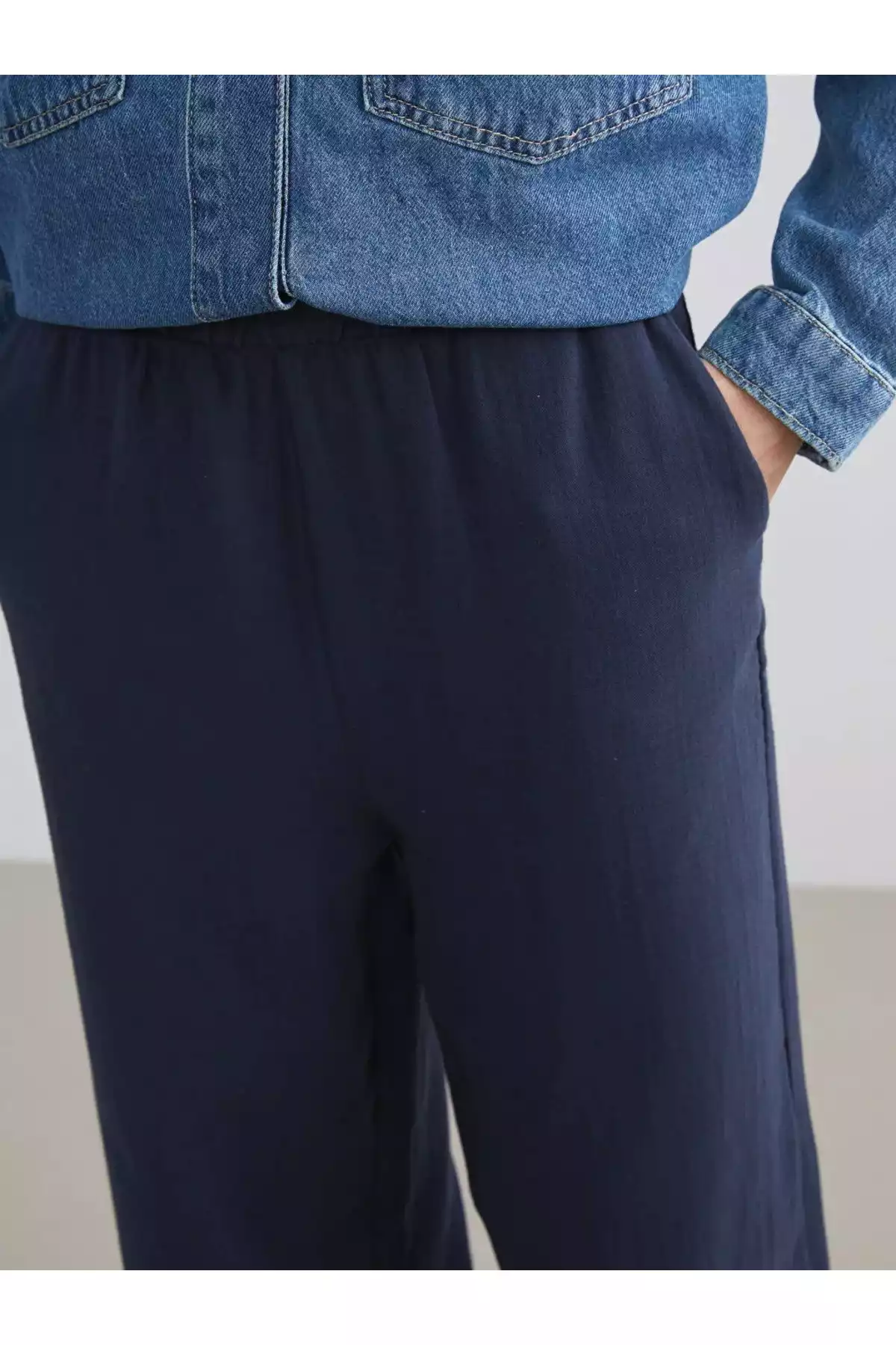 کمر کشی muslin بافتنی شلوار زنانه برند LC Waikiki کد 1758314472