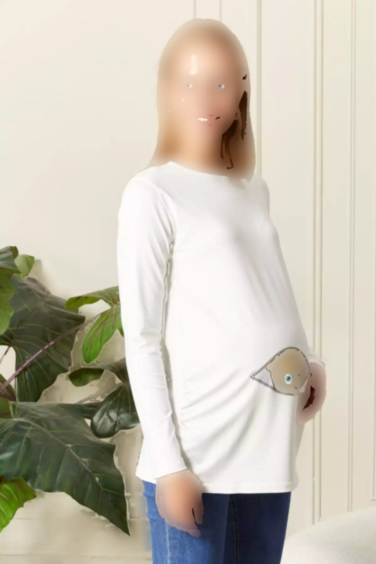 چاپی آستین بلند تیشرت بارداری برند Genel Markalar کد 1758474785