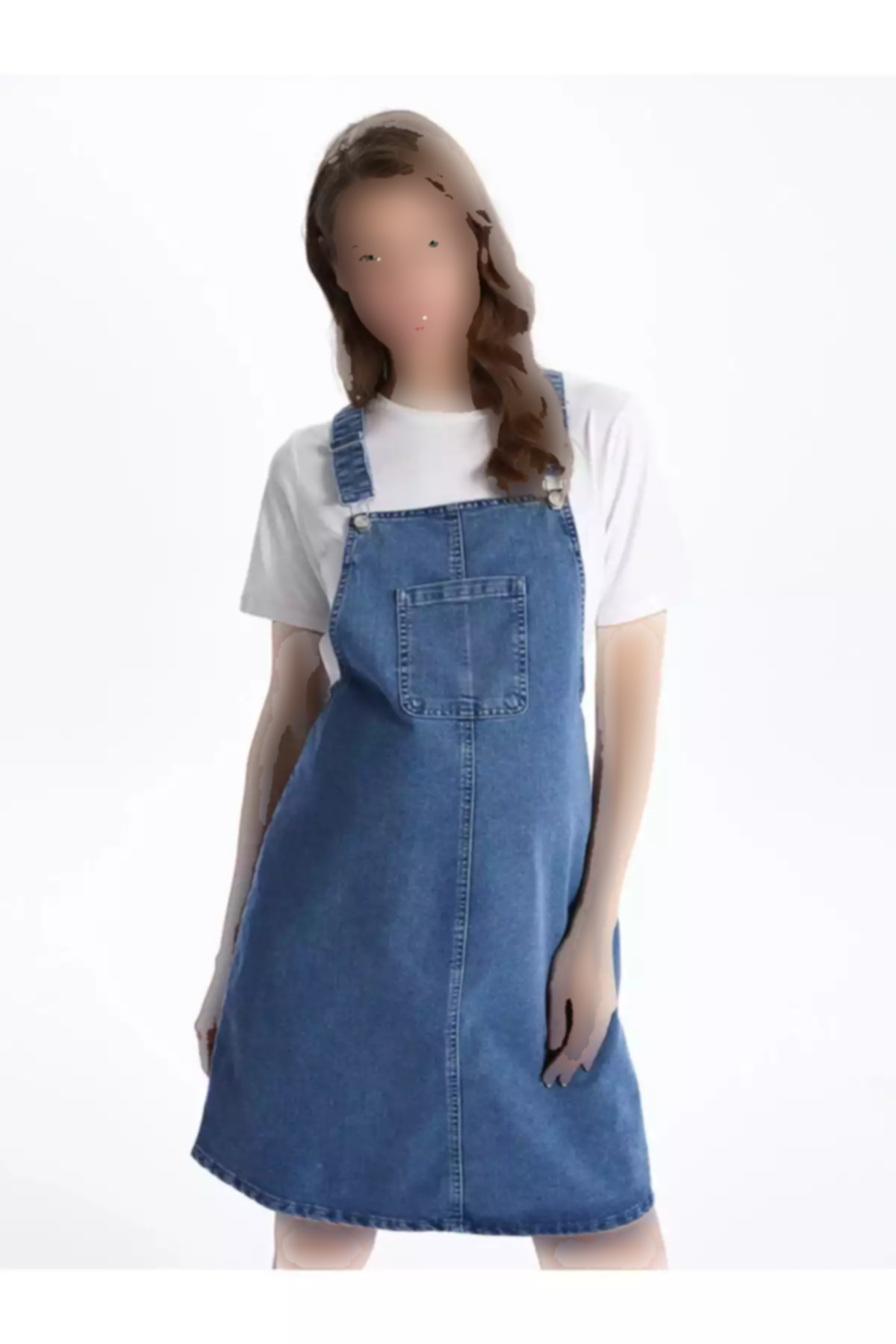 پیراهن سرهمی جین ساده یقه مربع LC Waikiki بارداری بنددار برند LC Waikiki کد 1759246925