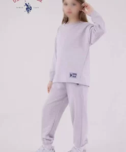 ست ورزشی دخترانه با جزئیات و پارچه پنبهای L1.USP.230.0.001 برند U.S. Polo Assn. - 1020436049