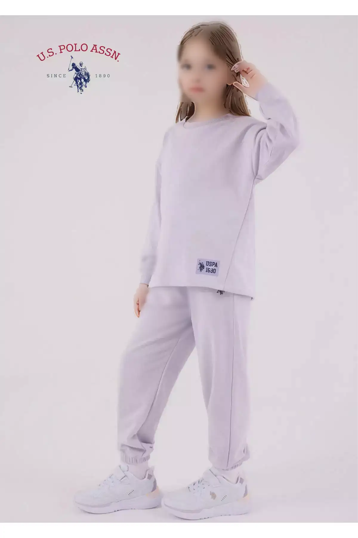 ست ورزشی دخترانه با جزئیات و پارچه پنبهای L1.USP.230.0.001 برند U.S. Polo Assn. - 1020436049
