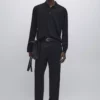 پالتو یقه دار بافتنی از 100% پشم مرینو برند Massimo Dutti - 975152387