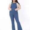 سرهمی جین زنانه با سایز بزرگ، رنگ نیک، با کمر بلند و 6 جیب و کد 65N38882 برند Şans - 917570735