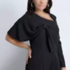 تولم مشکی سایز بزرگ با جزئیات فیلونک برند LUOKK - 852487401