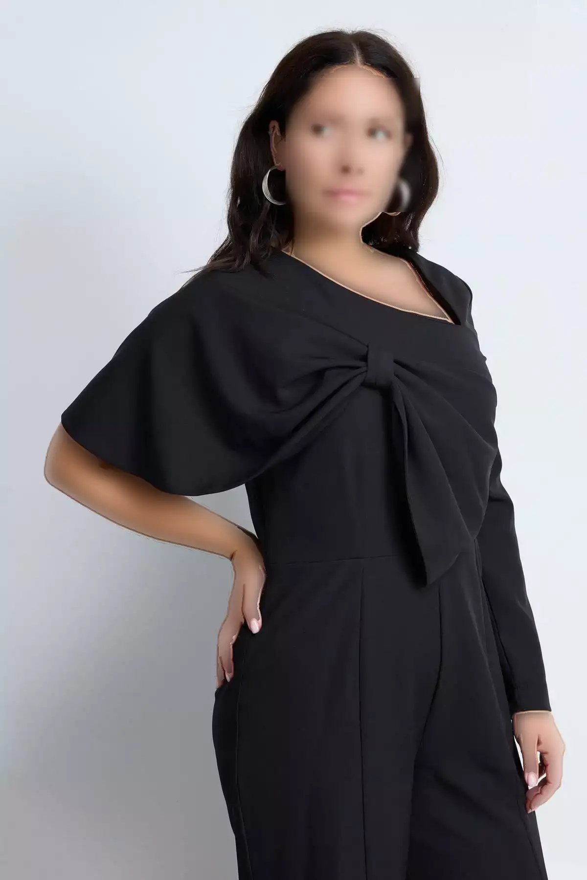 تولم مشکی سایز بزرگ با جزئیات فیلونک برند LUOKK - 852487401