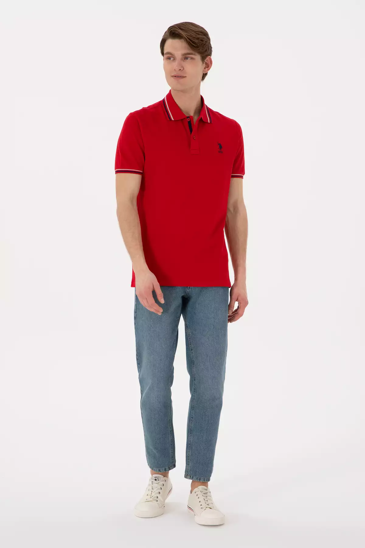 پولو یقه دار مردانه مدل رگولر فیت رنگ قرمز تیشرت پایه 50306011-VR030 برند U.S. Polo Assn. - 928101153