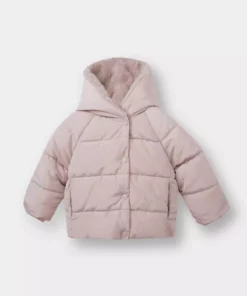 کاپشن دخترانه با کلاه، ضد باد و آب، دارای آستری از پوست مصنوعی مدل C3502A524AU برند Defacto - 848421897