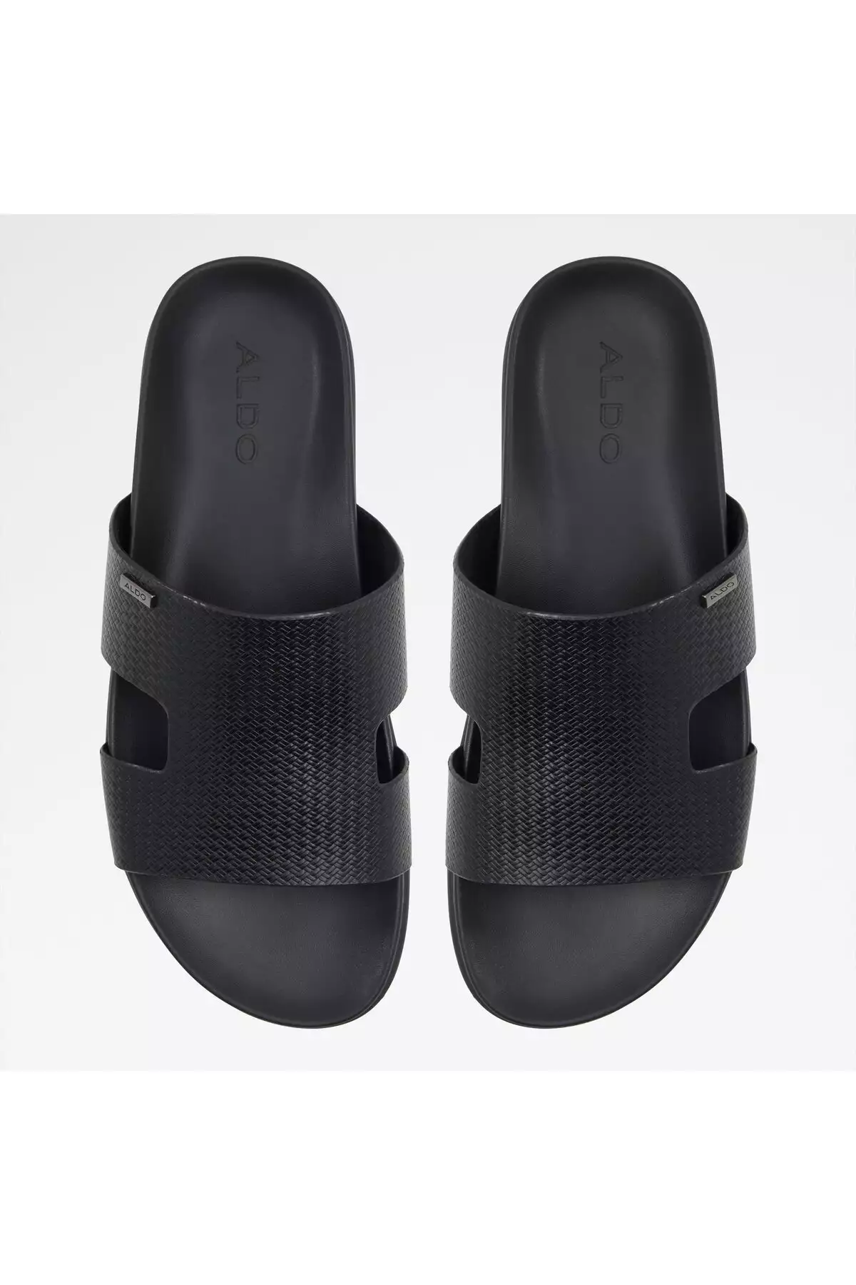 MONDI-IN - دمپایی تخت ساده چرم طبیعی مشکی مردانه برند Aldo - 917532510