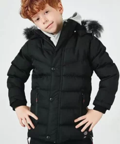 کاپشن پسرانه با کلاهی قابل جدا شدن و آستر پشمی خزدار برند FREE ARSLAN COLLECTİON - 992298832