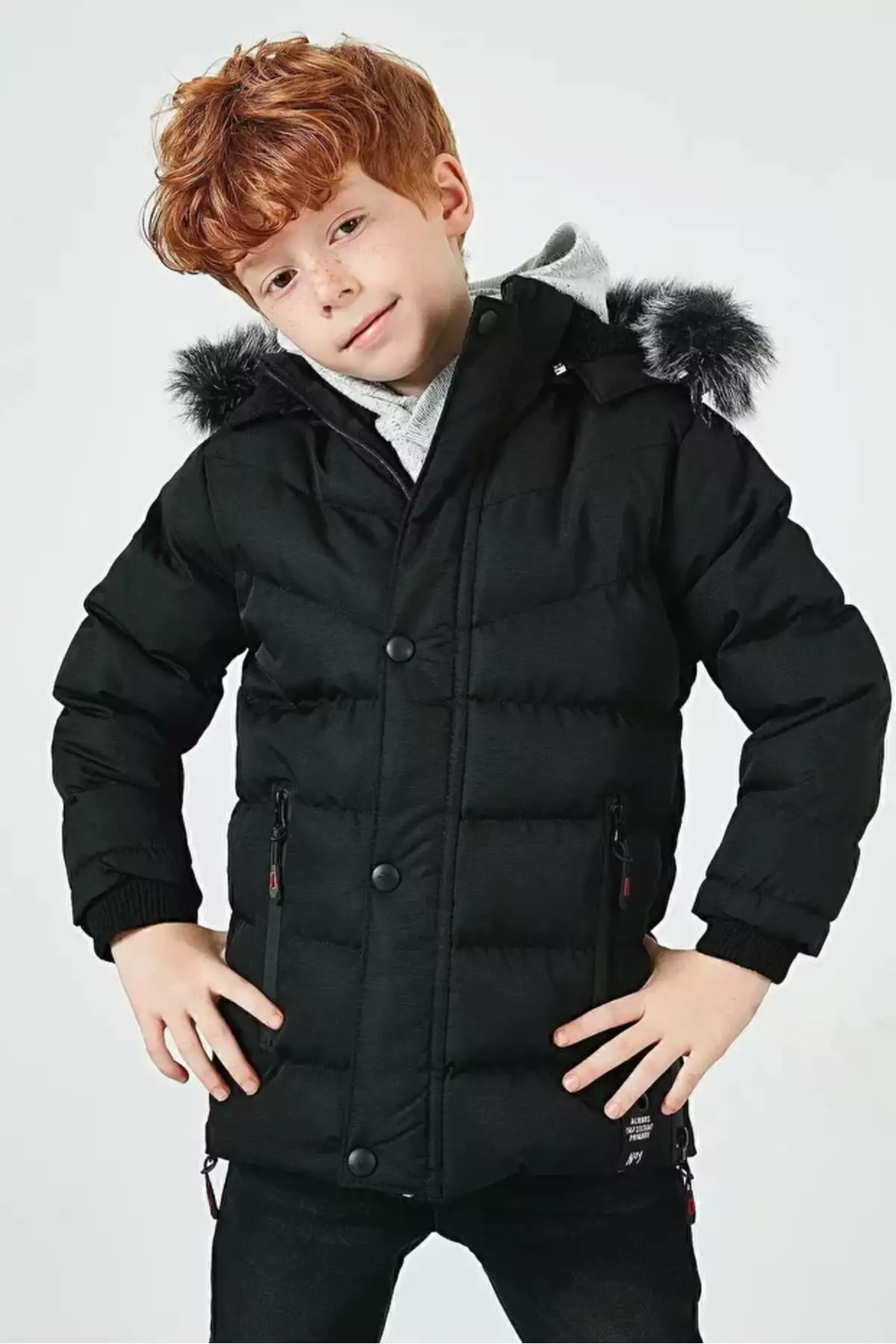 کاپشن پسرانه با کلاهی قابل جدا شدن و آستر پشمی خزدار برند FREE ARSLAN COLLECTİON - 992298832