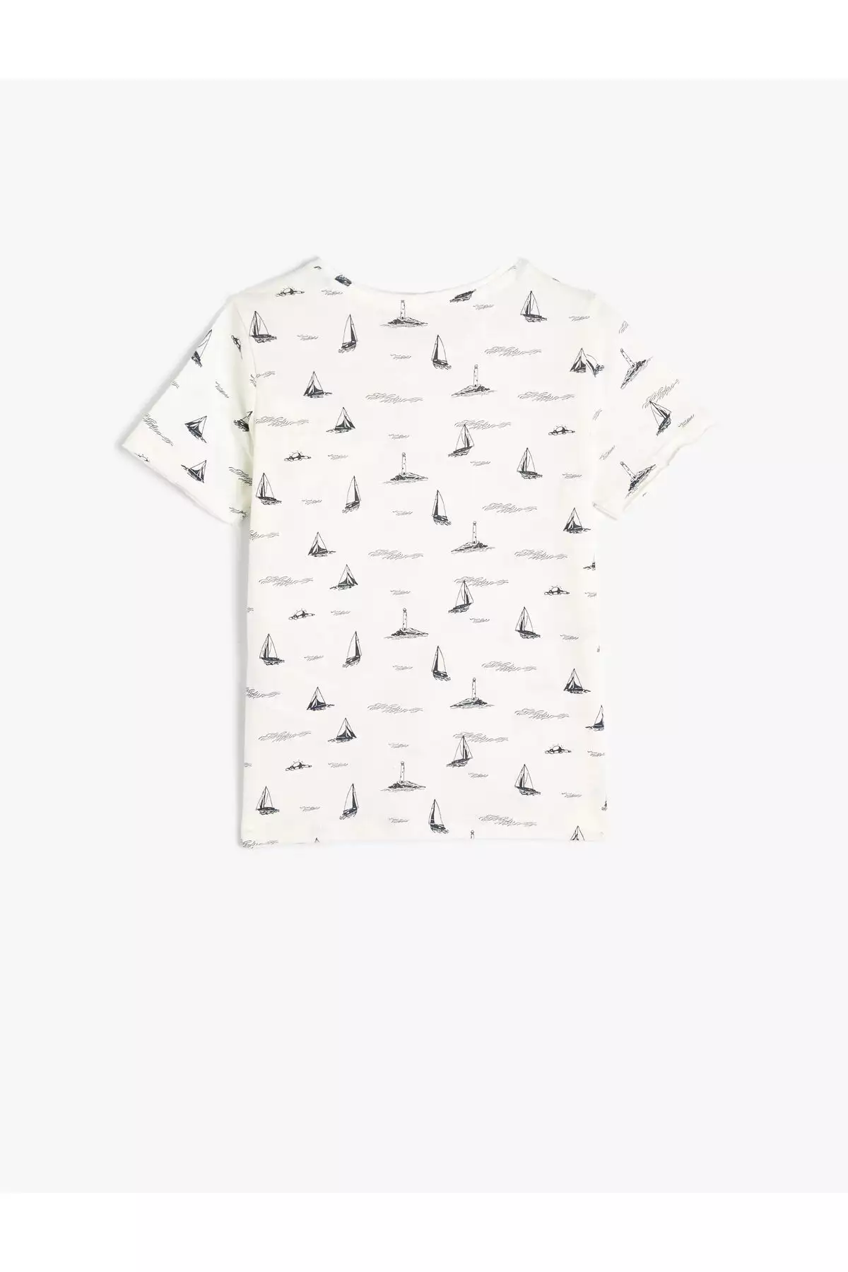 تیشرت کوتاه آستین دوچرخهای یقه گرد با چاپ پنبهای برند Koton - 803639254