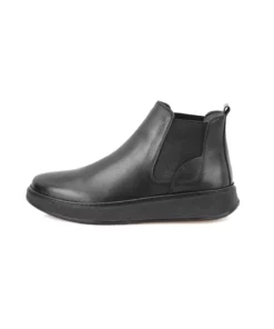 بوت چرمی مردانه مشکی لینه با کفی کشدار برند Desa - 774256891