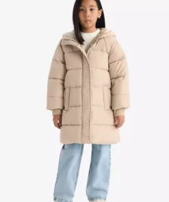 کاپشن پارکا با کلاه و زیپ ضد آب برای دختر بچه ها E7031A825AU برند Defacto - 986936441