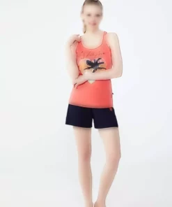 ست تاپ و شلوارک زنانه مرجان برند U.S. Polo Assn. - 219548124