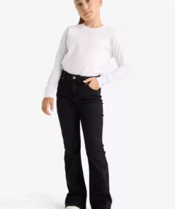 تیشرت مدرسهای آستین بلند یقه گرد برای دختران برند Defacto - 971294299