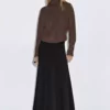 دامن A شکل بلند با جزئیات دکمهای برند Massimo Dutti - 984744503