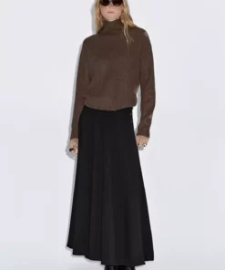 دامن A شکل بلند با جزئیات دکمهای برند Massimo Dutti - 984744503