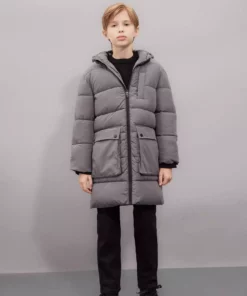 پارس کلاهدار ضدآب با زیپ و جیب برای پسران با آستر پشمی C8801A824CW برند Defacto - 871120440