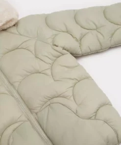 کاپشن دخترانه بادگیر و ضد آب با کلاه و زیپ E7951A525AU برند Defacto - 991313927