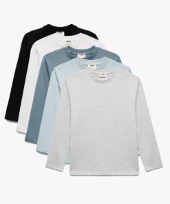 ست ۵ تایی تیشرت نخی یقه گرد با آستین بلند برند Koton - 975207093