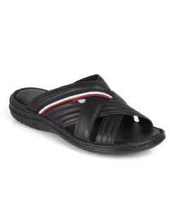 ترلیک مردانه مشکی دلما با زیره آناتومیک از چرم طبیعی برند U.S. Polo Assn. - 865541587