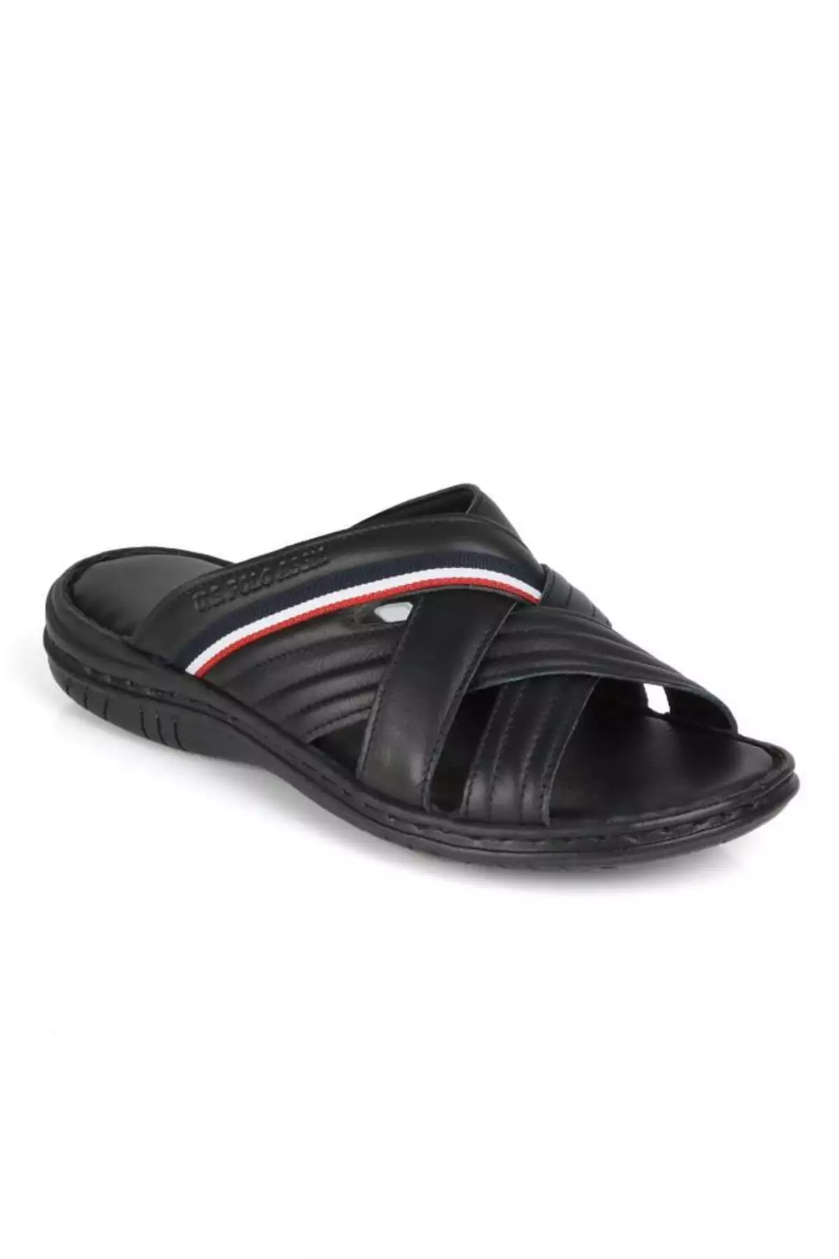 ترلیک مردانه مشکی دلما با زیره آناتومیک از چرم طبیعی برند U.S. Polo Assn. - 865541587
