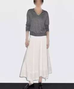 پلیور و یقه V کشبافی پشمی برند Massimo Dutti - 953461062