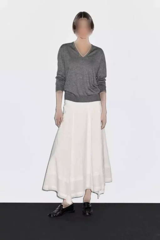 پلیور و یقه V کشبافی پشمی برند Massimo Dutti - 953461062