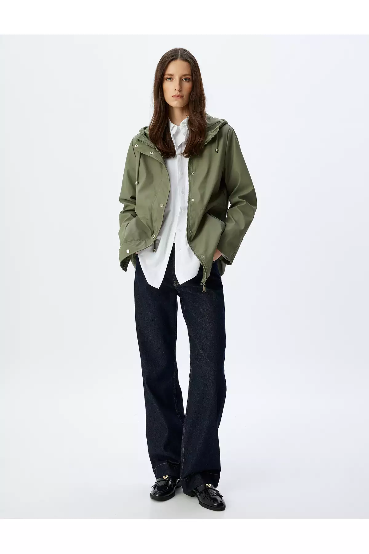 بارانی کاپشندار با کمر و جیب زیپدار برند Koton - 867587513