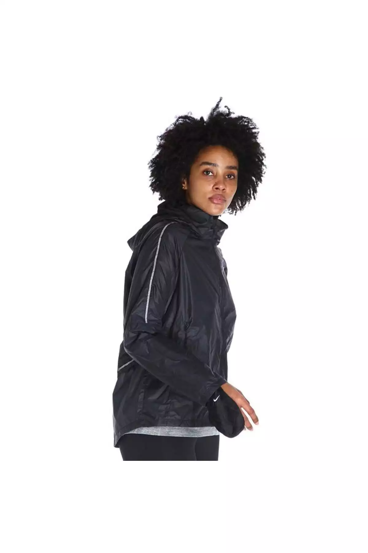 هودی زیپدار کامل شیلد زنانه مشکی کاپشن دویدن CU3385-010 برند Nike - 776615623