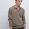 پلیور با یقه پولو از مخلوط پشم پنبه برند Massimo Dutti - 969523505