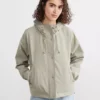 بارانی زنانهOversize با ظاهر چرم و کلاهدار برند LC Waikiki - 979411819