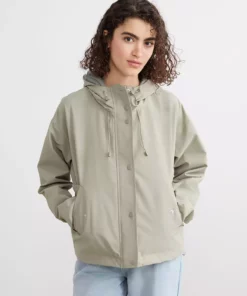 بارانی زنانهOversize با ظاهر چرم و کلاهدار برند LC Waikiki - 979411819